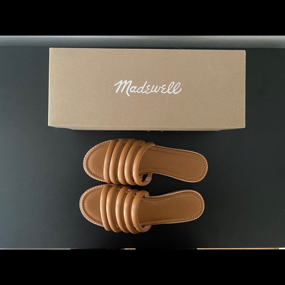 Madewell multistrap flat sandals in leather